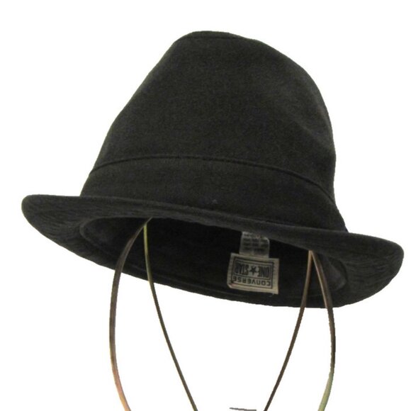 Converse One Star Black Trilby Fedora Cotton Hat One Size Unisex - Picture 2 of 9